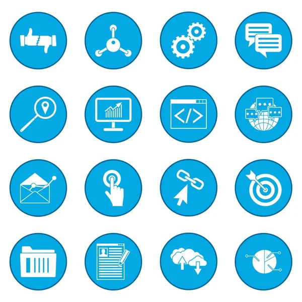 Seo icono web azul — Vector de stock