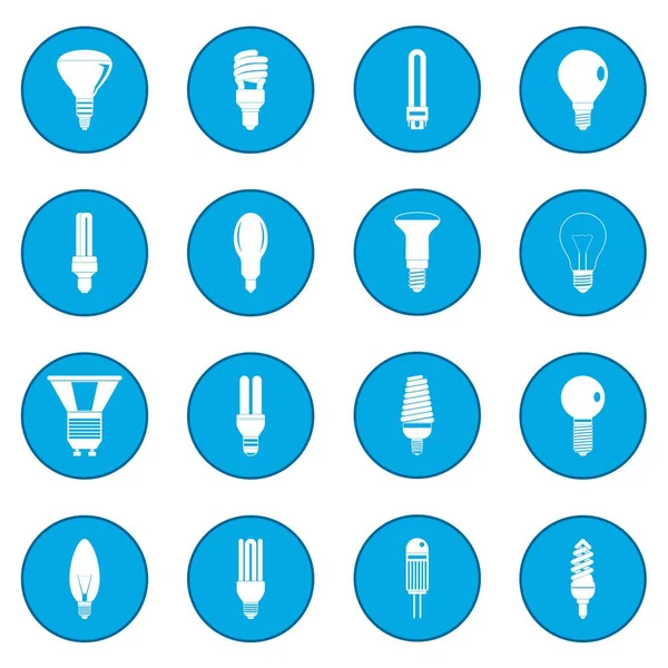 Gloeilamp pictogram blauw — Stockvector