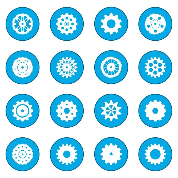 Versnelling pictogram blauw — Stockvector
