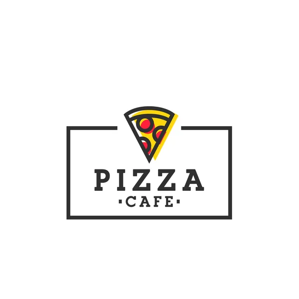 Pizza cafe. Pizza logo, emblem, label — Stock Vector