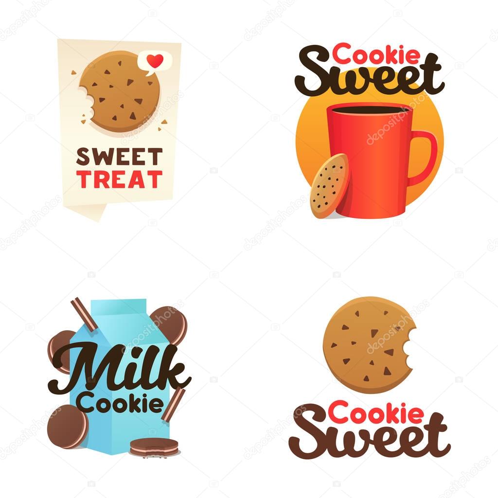 Set confectionery banners, labels, logos. Vector set