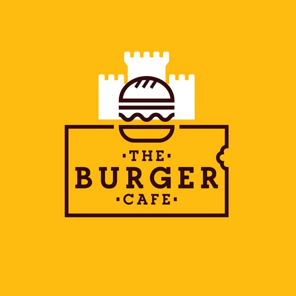 Burger cafe. Burger logo, emblem, label — Stock Vector