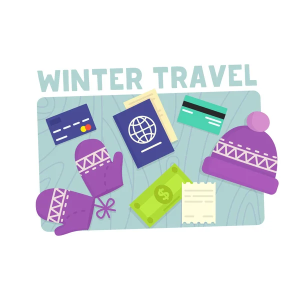 Banner für Webdesign. Thema Winterreise. — Stockvektor