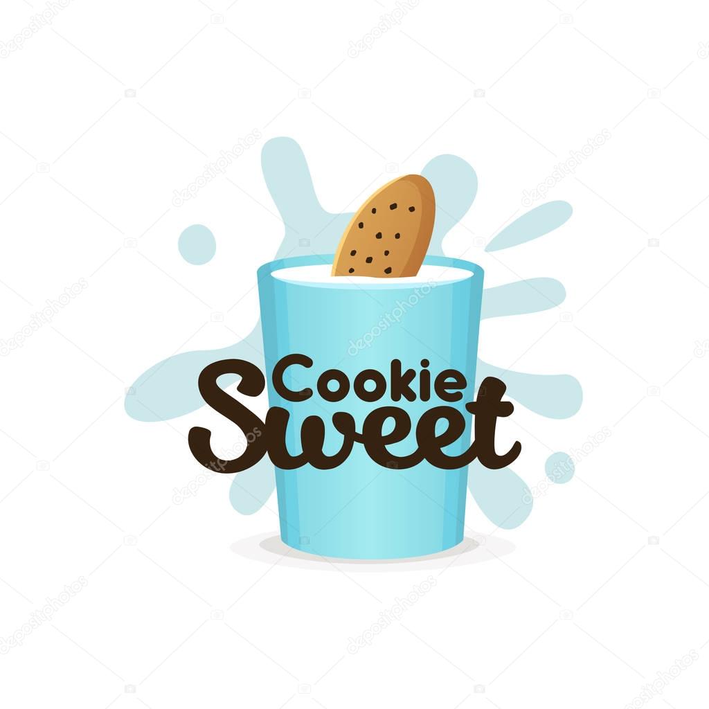 Cookie sweet, confectionery banners, labels, logos. Vector