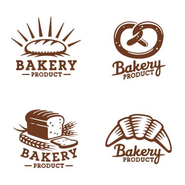 Fırın logo, amblem ve etiket. Set logosu