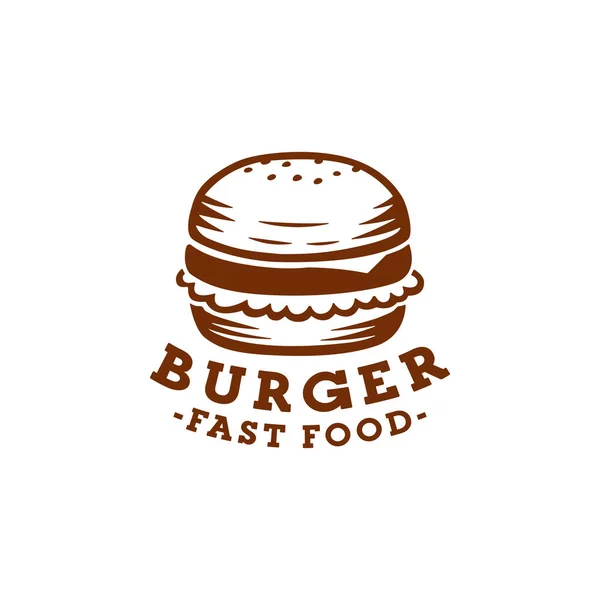 Burger logo, burger etiketleri ve amblemi. Vektör burger. — Stok Vektör