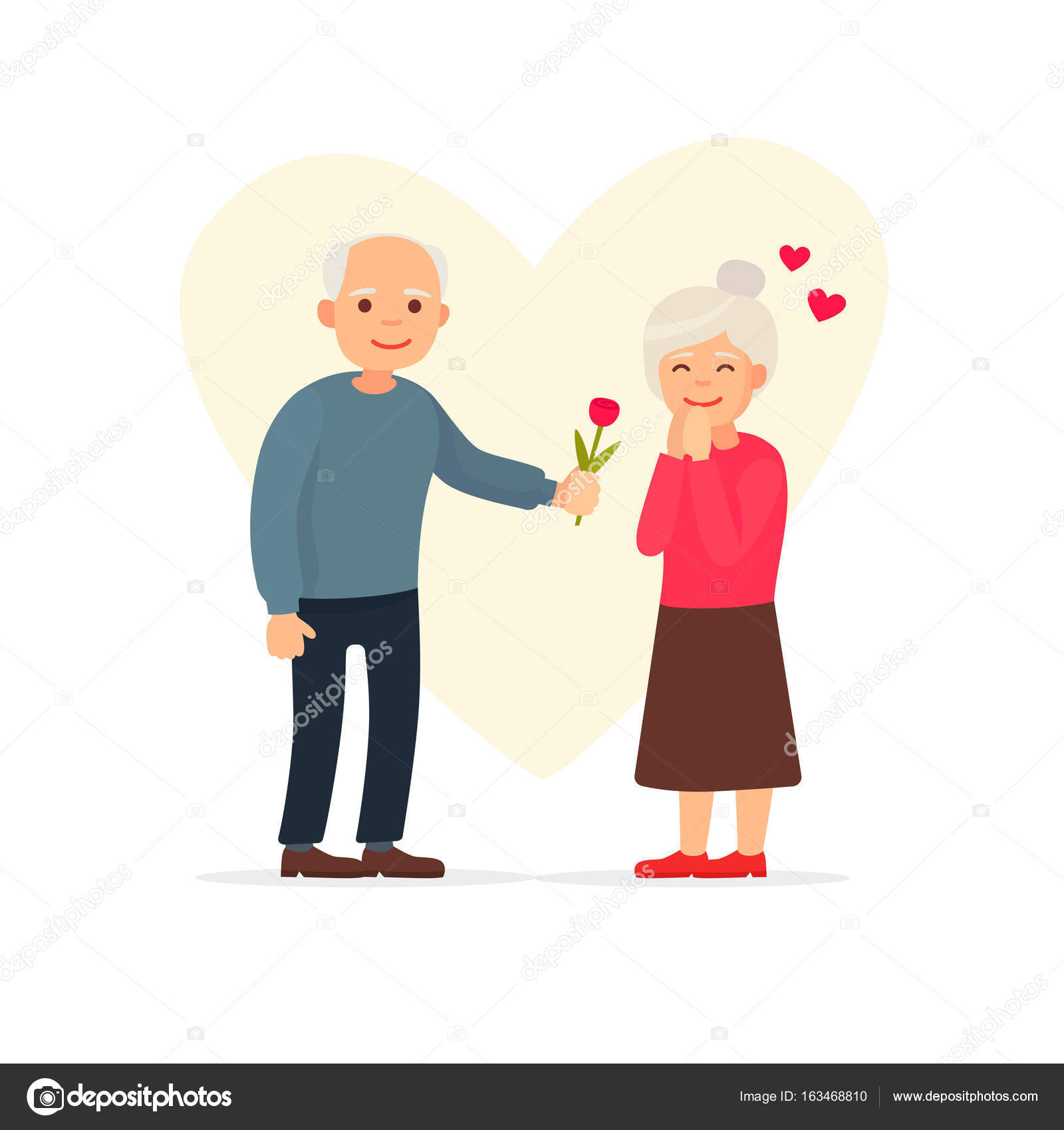 Grandparents day. Cute grandmother and grandfather. Vector illustration ...