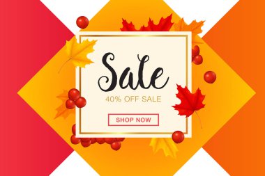 Sonbahar Satılık. Şablon afiş, indirim, afiş, davetiye, poster.