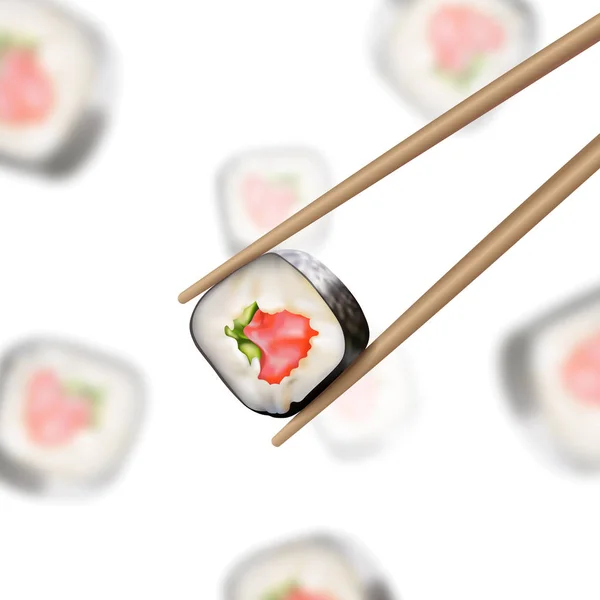 孤立的寿司，3d 矢量图形. — 图库矢量图片