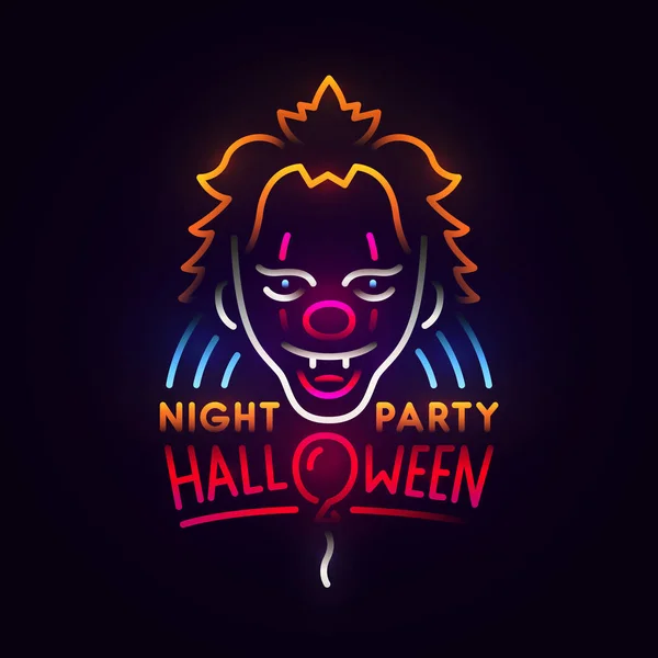 Clown logo astratto. Paty notturno. Buon Halloween. Logo, etichetta, emblema — Vettoriale Stock