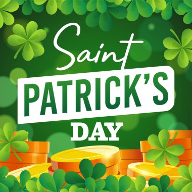 St. Patricks Day card. Promotion banners square shape on theme Patricks Day. Design of advertising in social networks. Vector cartoon illustration