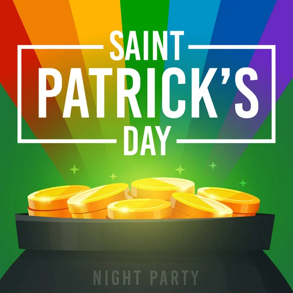 Karta ke dni svatého Patricka. Propagační bannery čtvercový tvar na téma Patricks Day. Návrh reklamy na sociálních sítích. Vektorová kreslená ilustrace — Stockový vektor