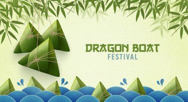 Pirinç köftesi. Ejderha teknesi festivali. Vektör çizimi. Çeviri Dragon bot festivali
