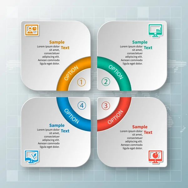 Sammanfattning av 3D Paper Infographics — Stock vektor