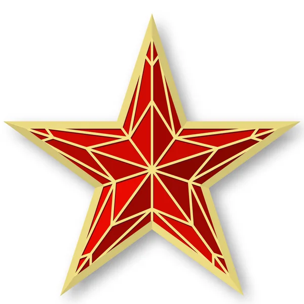 Estrella de rubí rojo como en el Kremlin.Vector ilustración sobre fondo blanco.Día de la Victoria . — Vector de stock