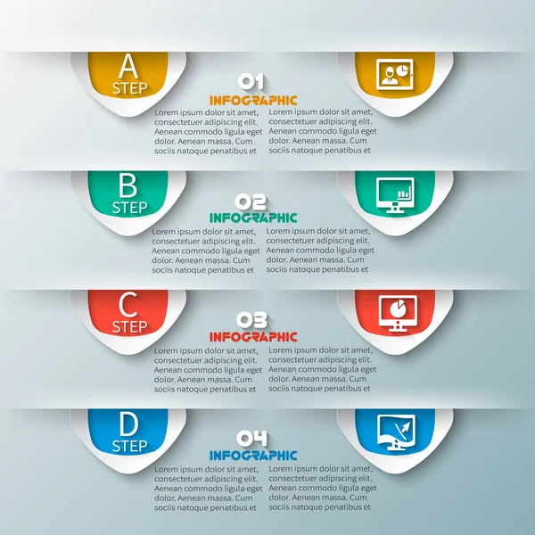 Infográficos de papel 3D abstratos — Vetor de Stock