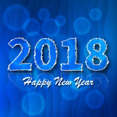Sayı 2018.Blue 2018 yeni yıl tebrik