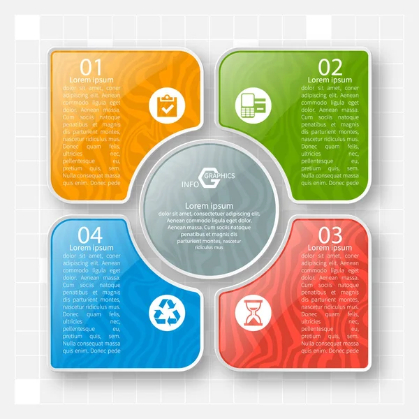 Abstrakte 3D-Papier-Infografiken — Stockvektor