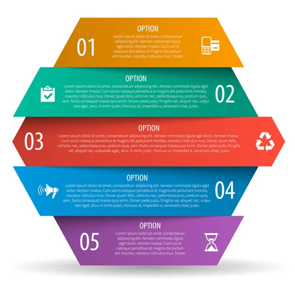 Abstrakte 3D-Papier-Infografiken — Stockvektor