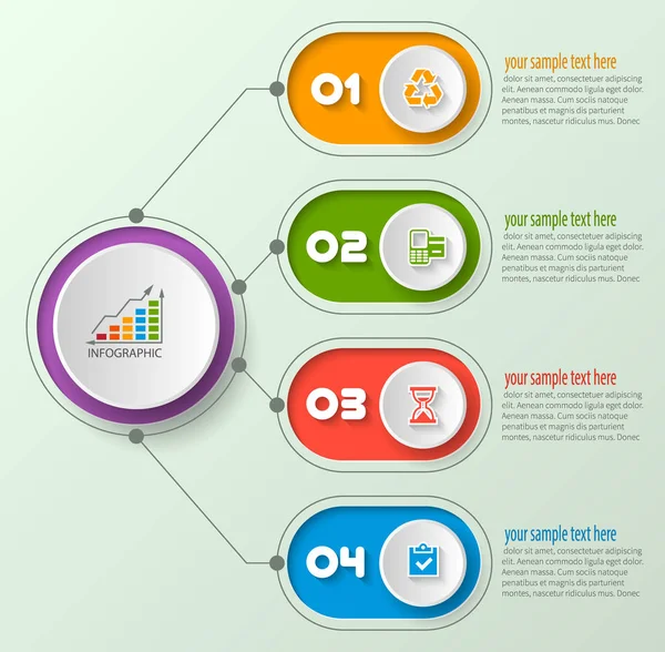 Absztrakt 3D papír Infografika — Stock Vector