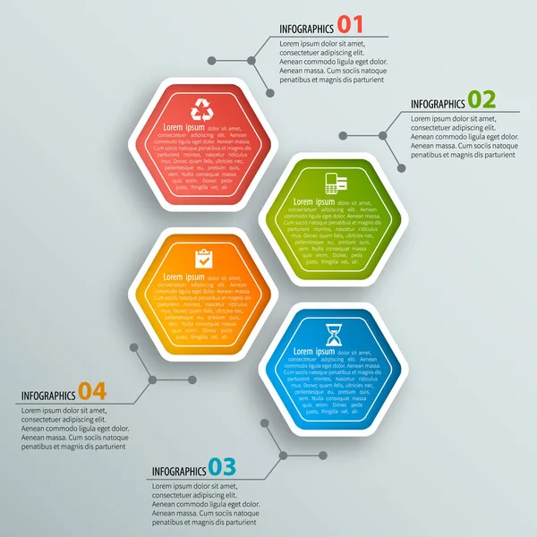 Abstrakte 3D-Papier-Infografiken — Stockvektor