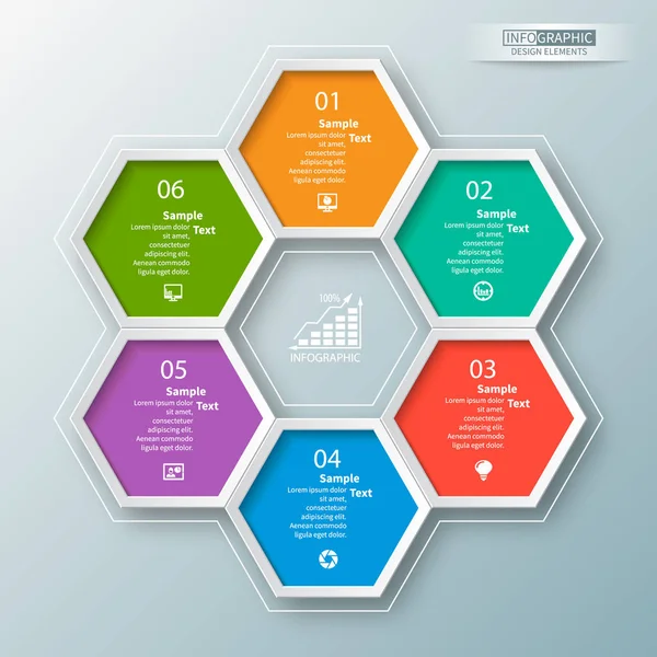 Abstract 3D Paper Infographics — Stockvector