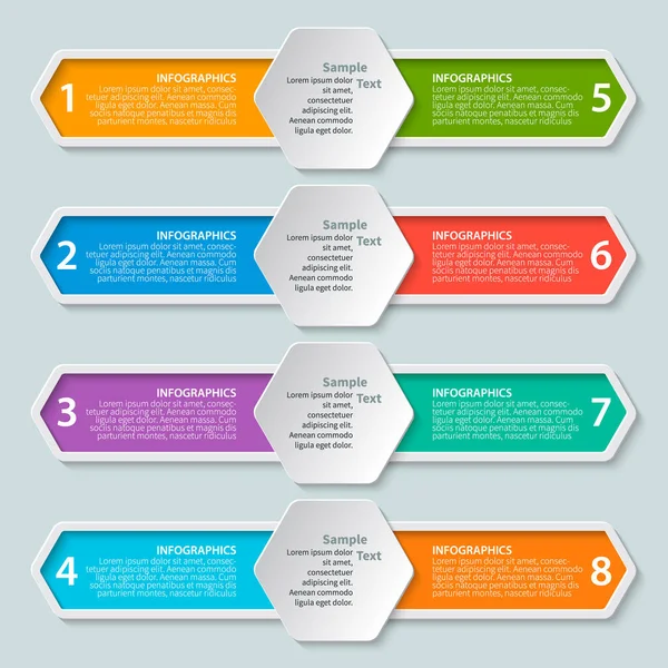 Infografías de papel 3D abstractas — Vector de stock