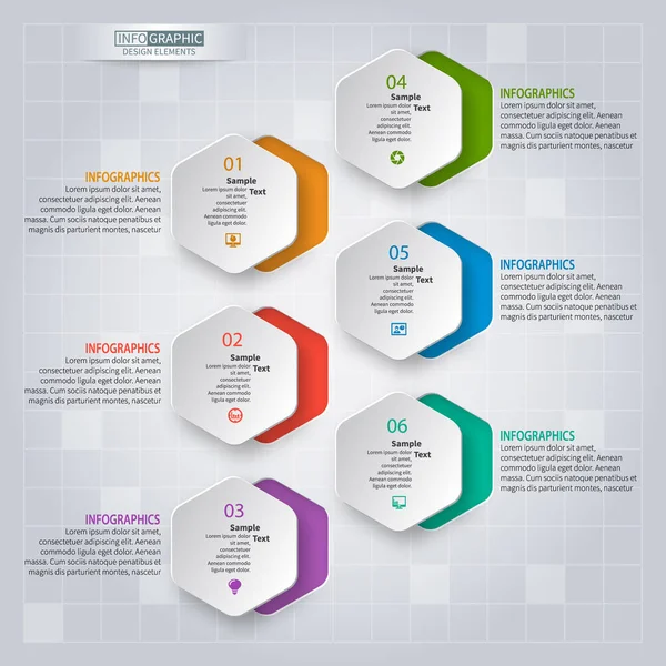 Abstract 3D Paper Infographics — Stockvector