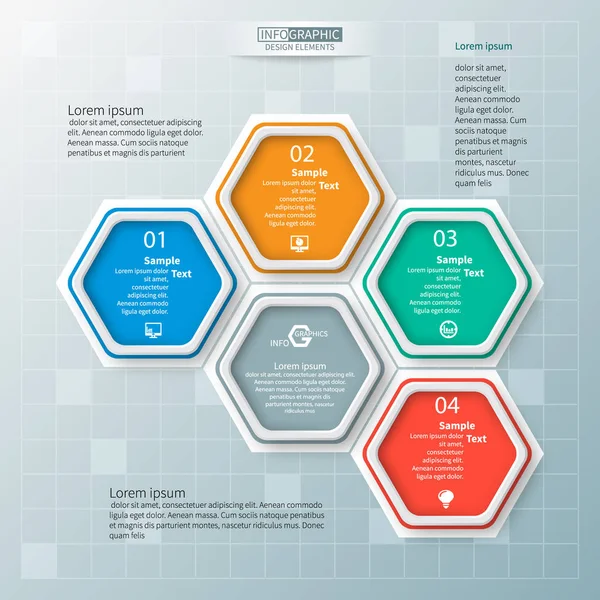 Infográficos de papel 3D abstratos — Vetor de Stock