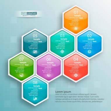 Soyut 3d kağıt Infographics. İş şablonu. Vektör çizim