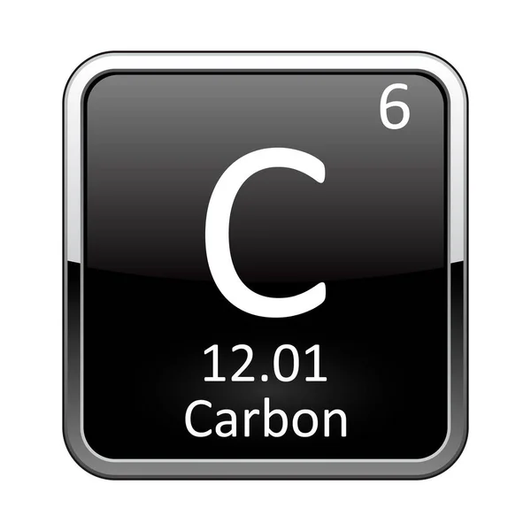 El elemento de tabla periódica Carbono. Ilustración vectorial — Vector de stock