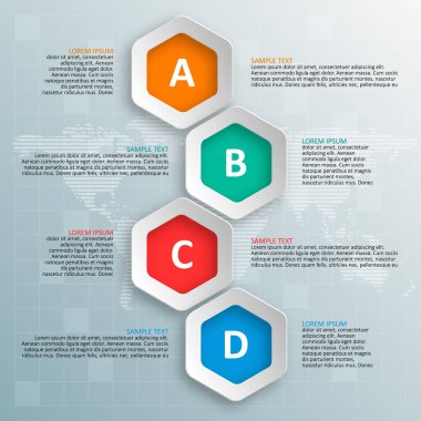 Soyut 3d kağıt Infographics. İş şablonu. Vektör çizim