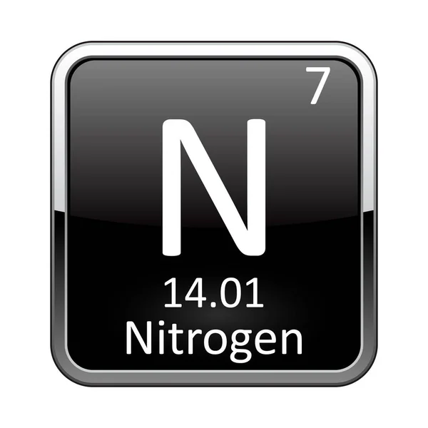 O elemento de tabela periódica Nitrogênio. Ilustração vetorial — Vetor de Stock
