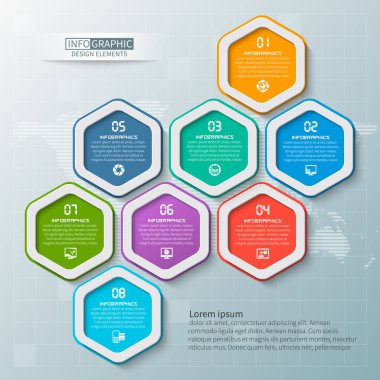 Soyut 3d kağıt Infographics. İş şablonu. Vektör çizim