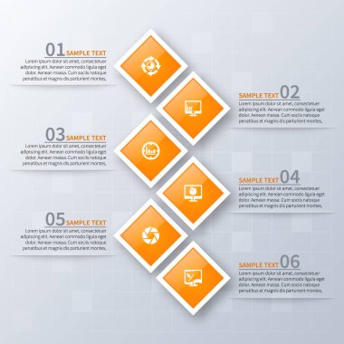 Soyut 3d kağıt Infographics. İş şablonu. Vektör çizim