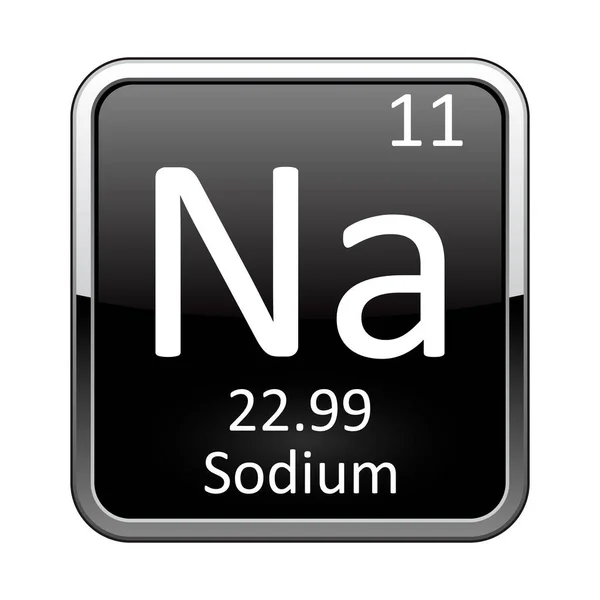Het periodiek systeem element Natrium. Vectorillustratie — Stockvector