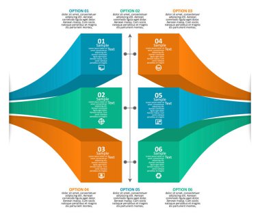 Soyut 3d kağıt Infographics. İş şablonu. Vektör çizim