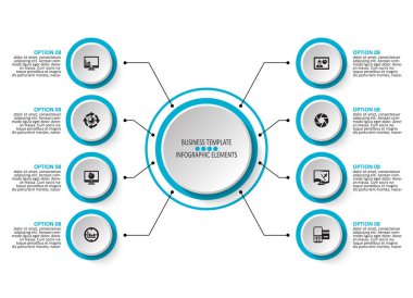 Soyut 3d kağıt Infographics. İş şablonu. Vektör çizim