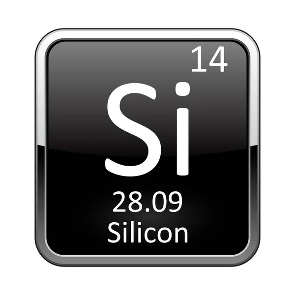 Элемент периодической таблицы Silicon. Векторная иллюстрация — стоковый вектор
