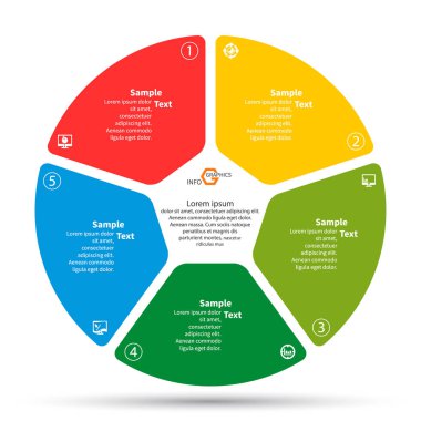 Soyut 3d kağıt Infographics. İş şablonu. Vektör çizim