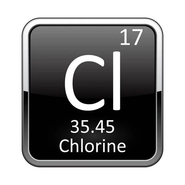 L'elemento tavola periodica cloro. Illustrazione vettoriale — Vettoriale Stock