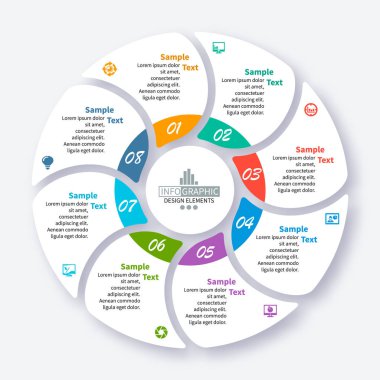 Soyut 3d kağıt Infographics. İş şablonu. Vektör çizim