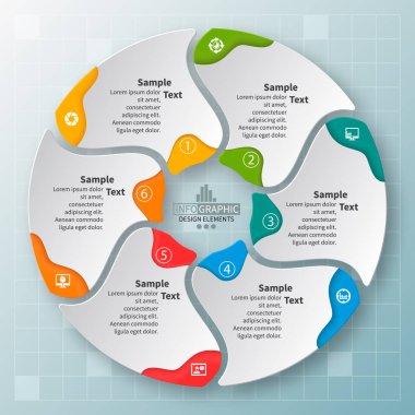 Soyut 3d kağıt Infographics. İş şablonu. Vektör çizim