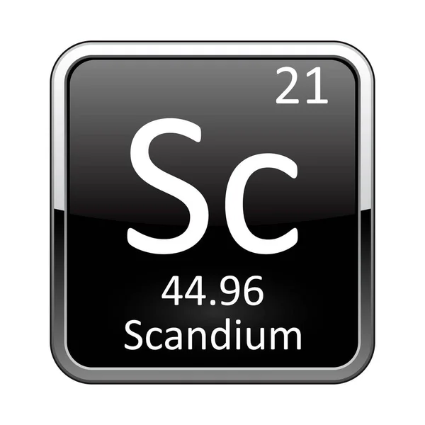 L'elemento tavola periodica Scandium. Illustrazione vettoriale — Vettoriale Stock