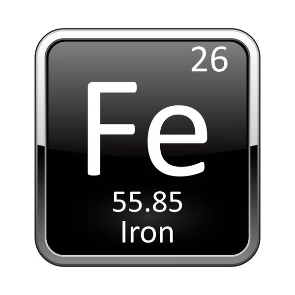 Pravidelný prvek tabulky Iron. Vektorová ilustrace — Stockový vektor