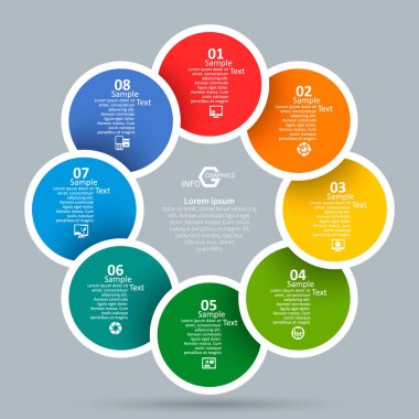 Soyut 3d kağıt Infographics. İş şablonu. Vektör çizim