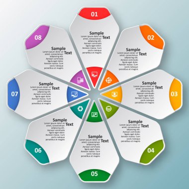 Soyut 3d kağıt Infographics. İş şablonu. Vektör çizim