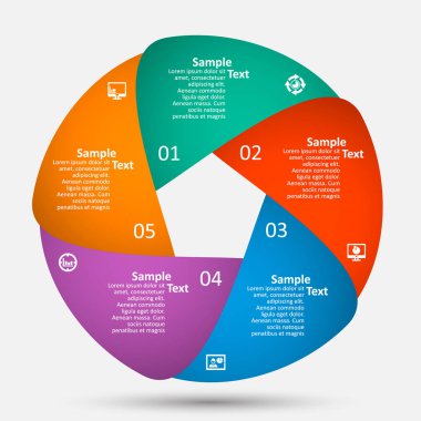 Soyut 3d kağıt Infographics. İş şablonu. Vektör çizim
