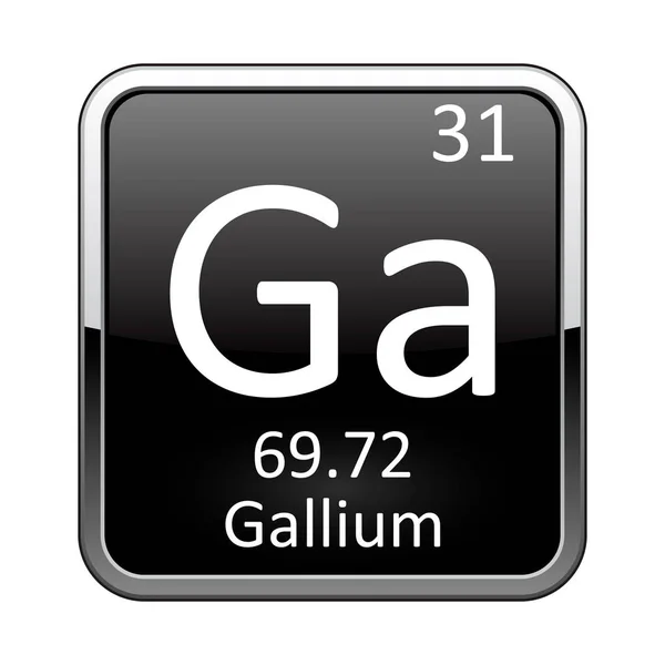 The periodic table element Gallium. Vector illustration — Stock Vector