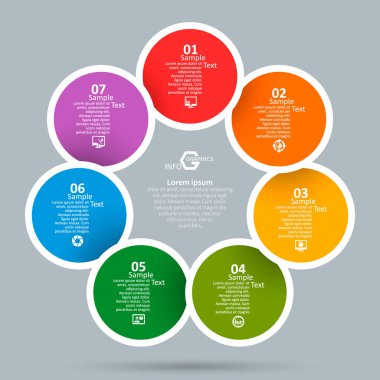 Soyut 3d kağıt Infographics. İş şablonu. Vektör çizim